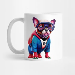 Super Frenchie: Red and Blue Hoodie Mug